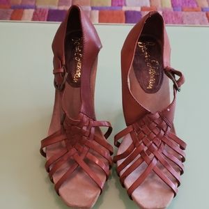 Sam Edelman open toe basket weave with short heel